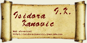 Isidora Kanović vizit kartica
